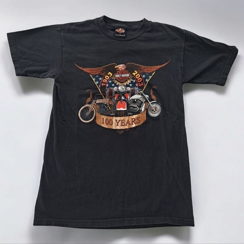 Harley-Davidson vintage Unisex shirt 100 years 1903 2003 t-shirt 2002 H-D USA